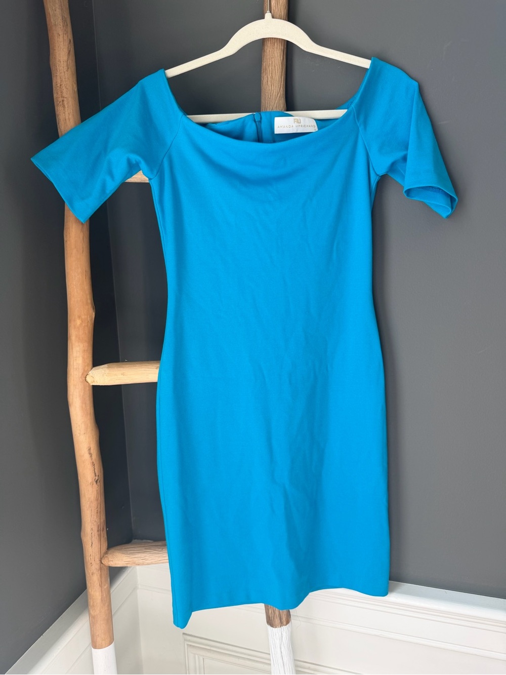 Amanda Uprichard Turquoise Off-Shoulder Bodycon Sheath Dress
